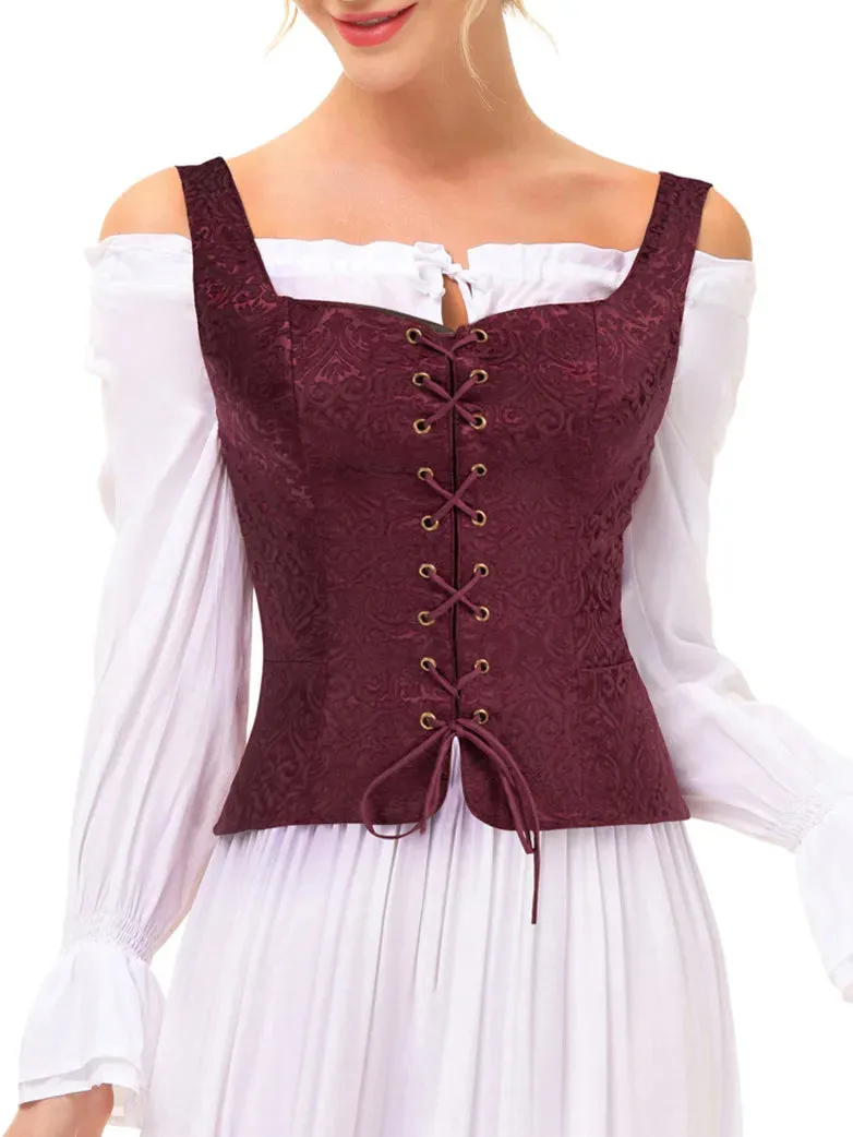 Pirate Renaissance Lace up Corset Vest Bodice