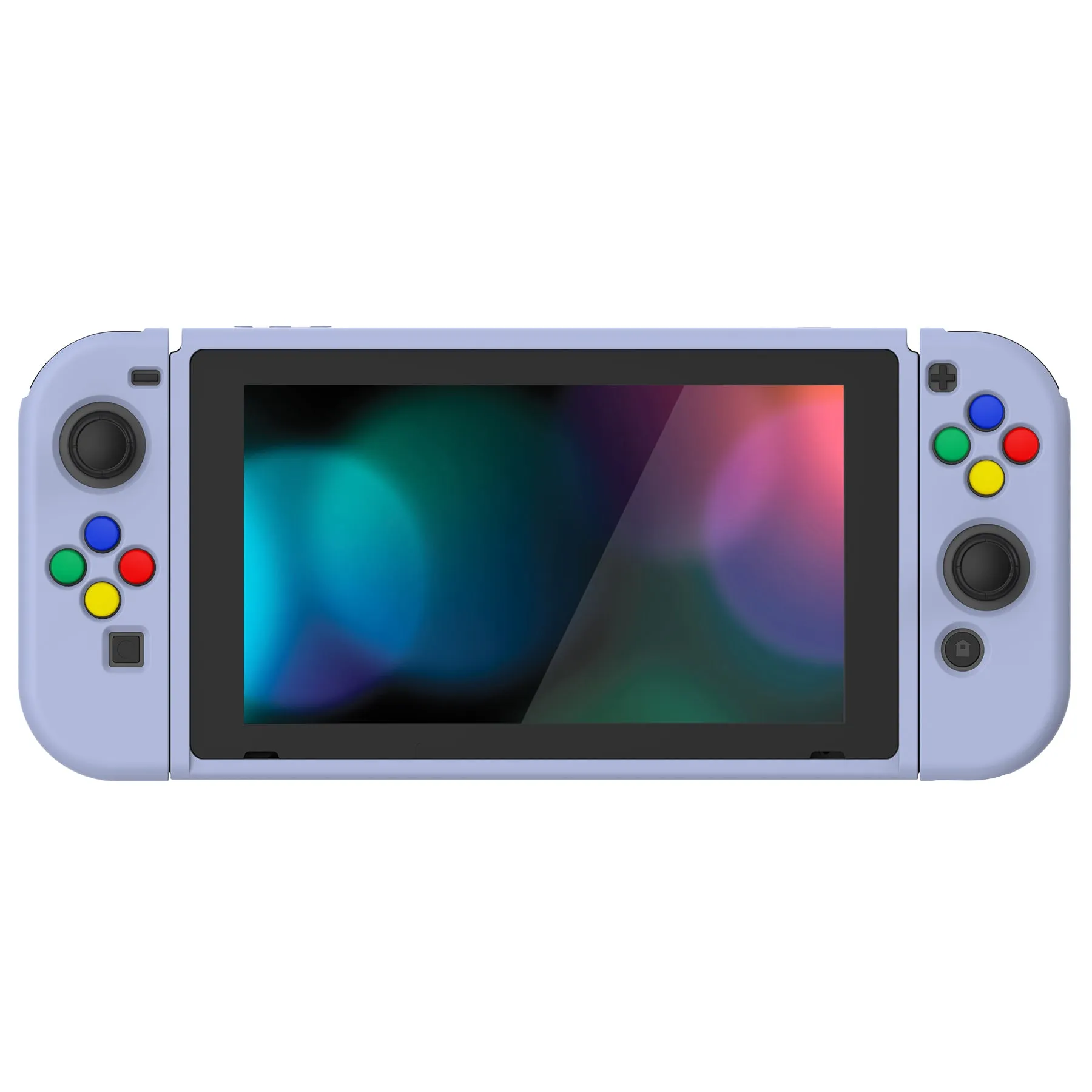 PlayVital Violet Protective Case for NS Switch, Soft TPU Slim Case Cover for NS Switch Joy-Con Console with Colorful ABXY Direction Button Caps - NTU6002G2