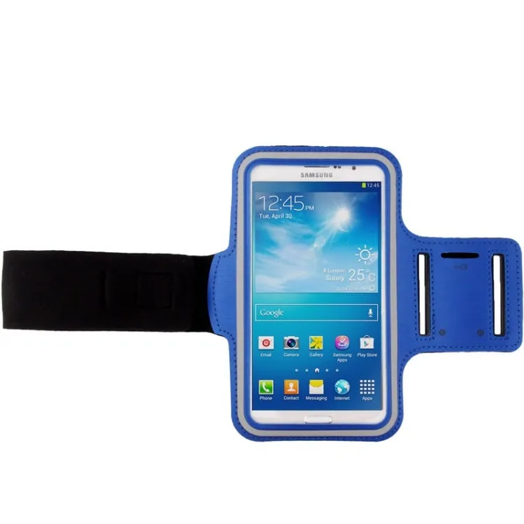 PU Sports Armband Case with Earphone Hole for Galaxy Mega 6.3 / i9200, Below 6.3 inch Phones(Blue)