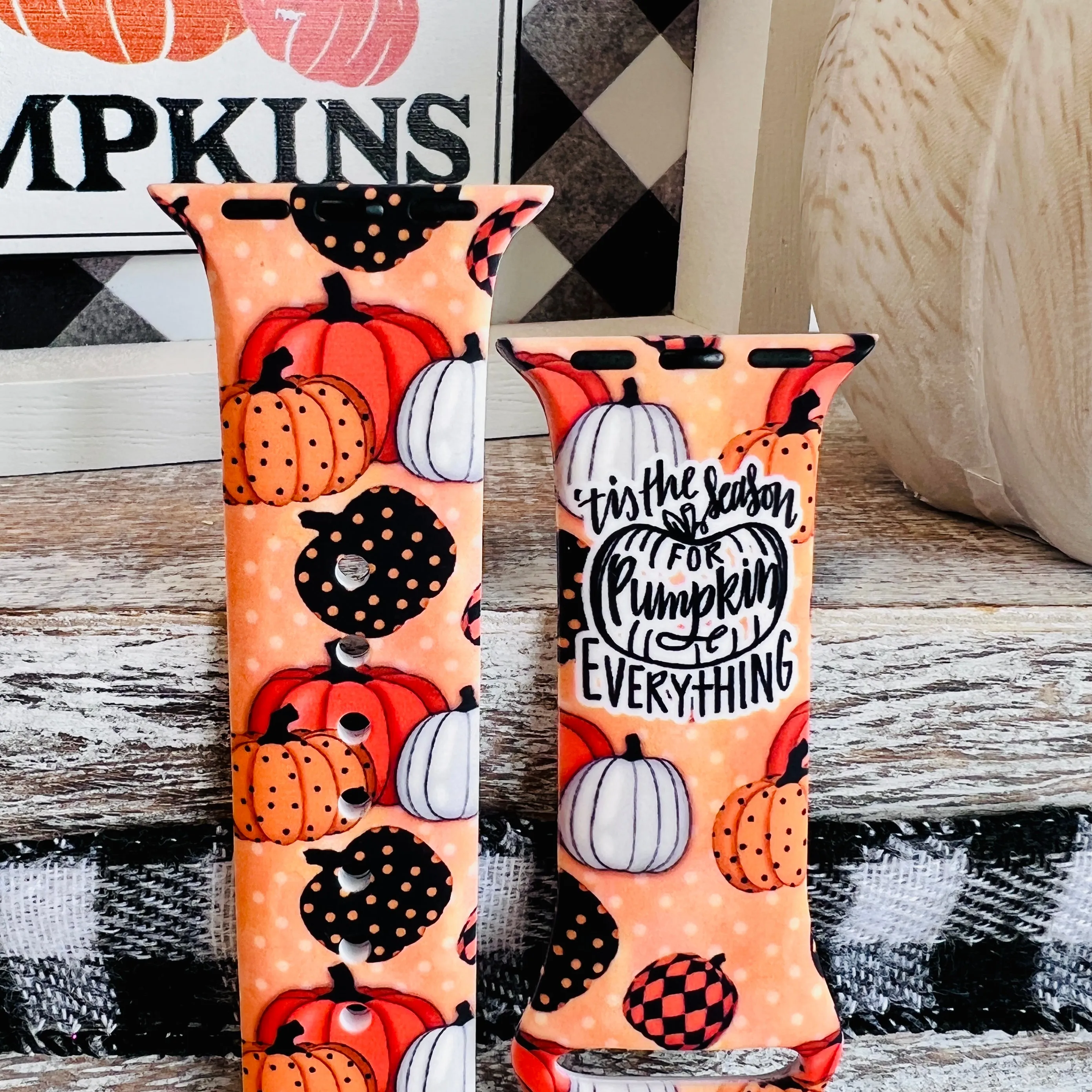 Pumpkin Everything Print Silicone Band For Apple Watch