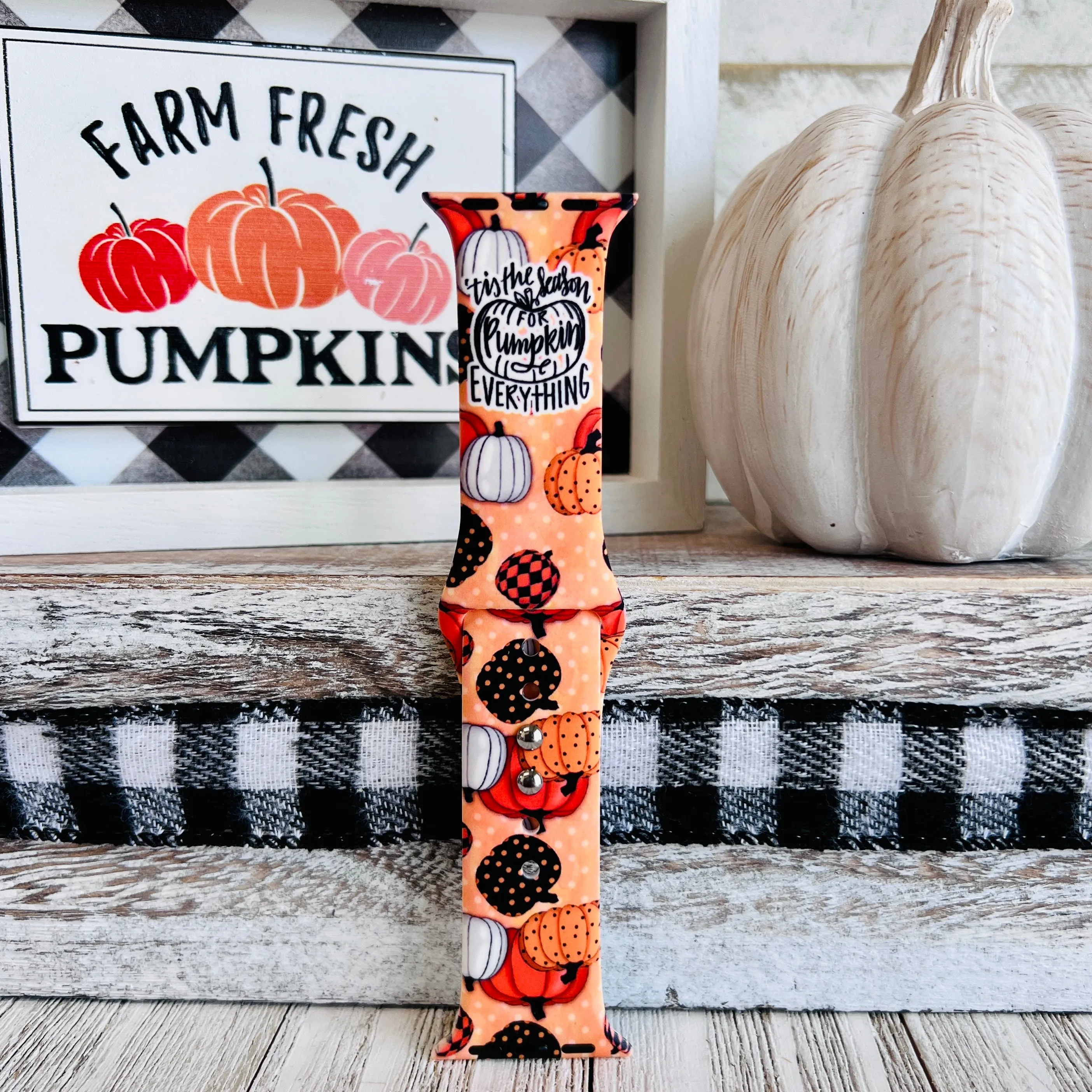 Pumpkin Everything Print Silicone Band For Apple Watch