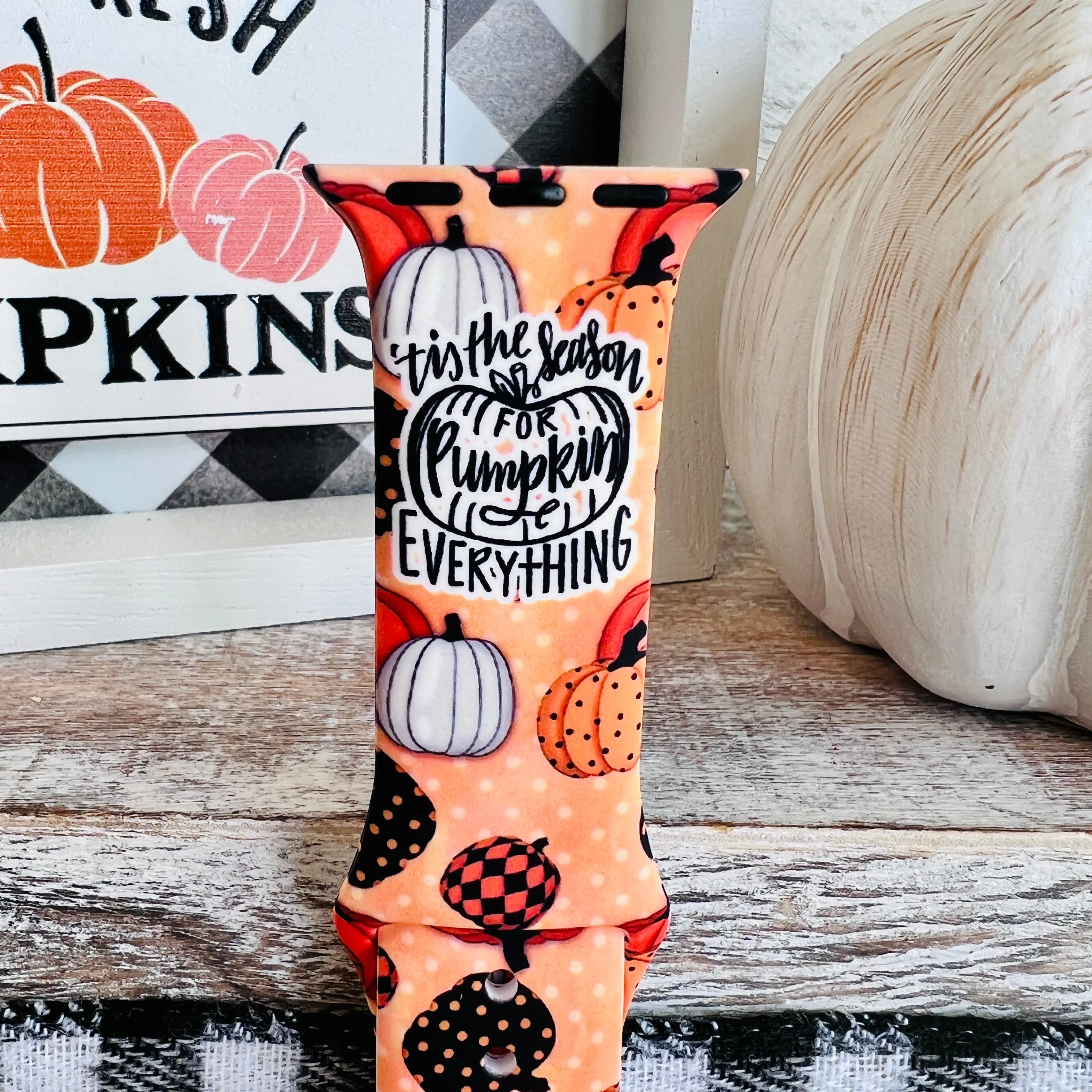 Pumpkin Everything Print Silicone Band For Apple Watch