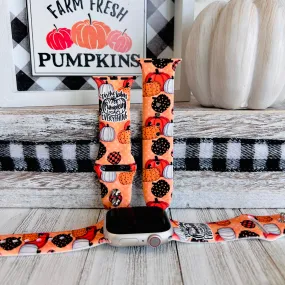 Pumpkin Everything Print Silicone Band For Apple Watch