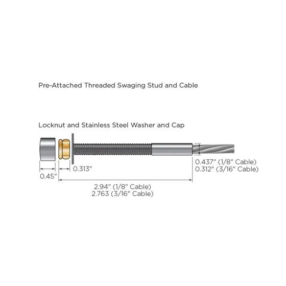 RailFX® Cable Rail Kits | 102 Series | Ø 3/16" Cable | Through-Post | Metal Post Applications