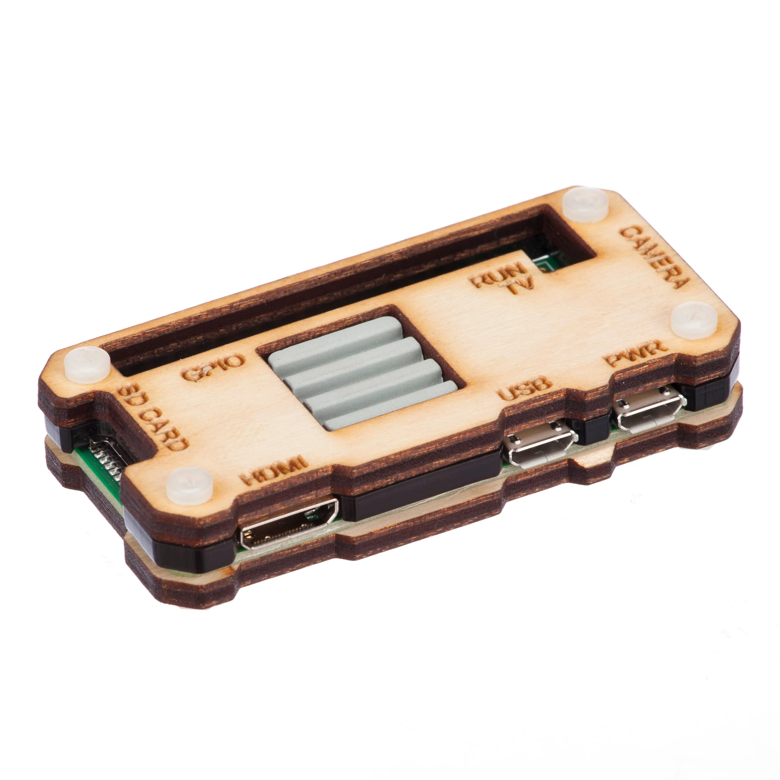 Raspberry Pi Zero W / Zero 2 W Case with Ceramic Heatsink - Light Wood