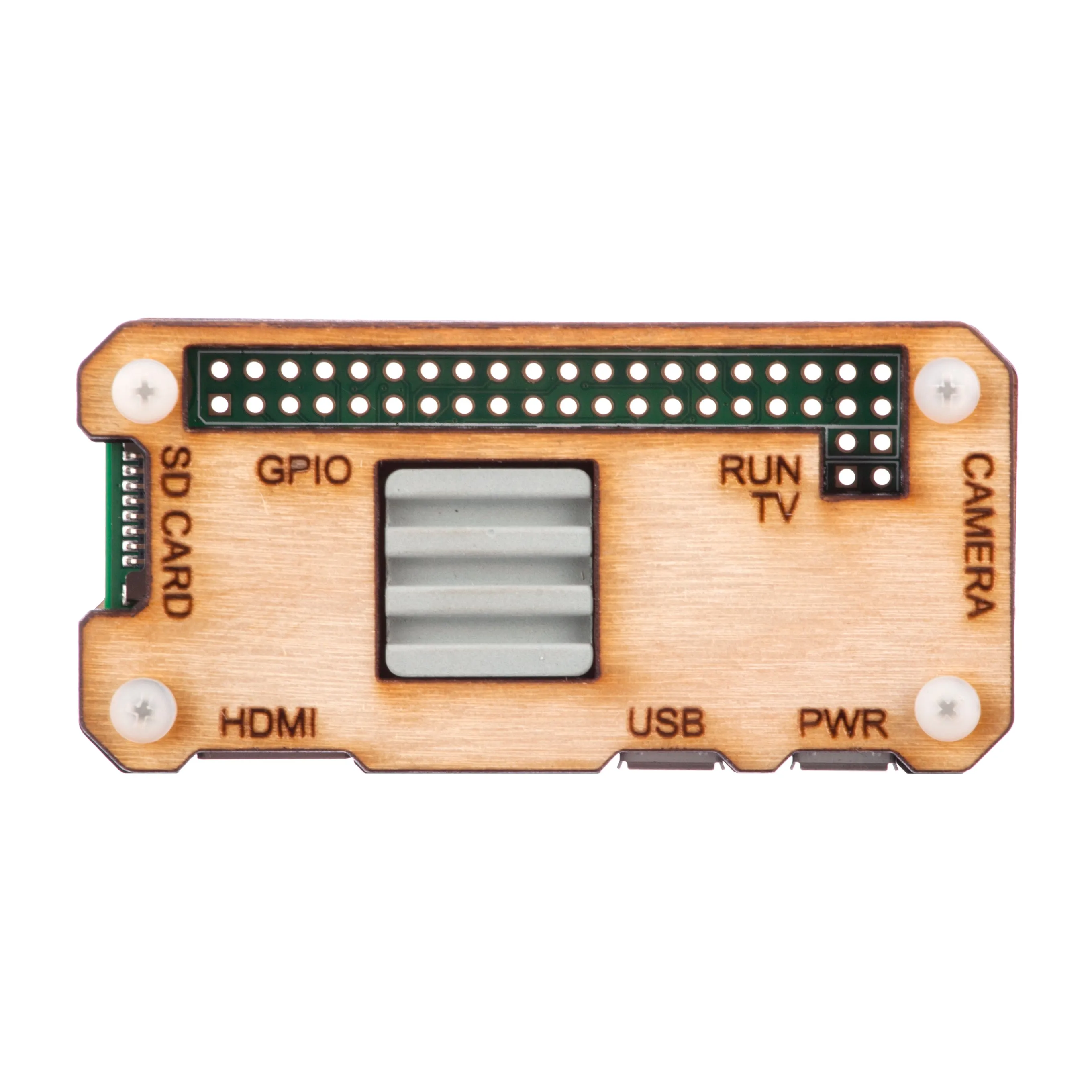 Raspberry Pi Zero W / Zero 2 W Case with Ceramic Heatsink - Light Wood