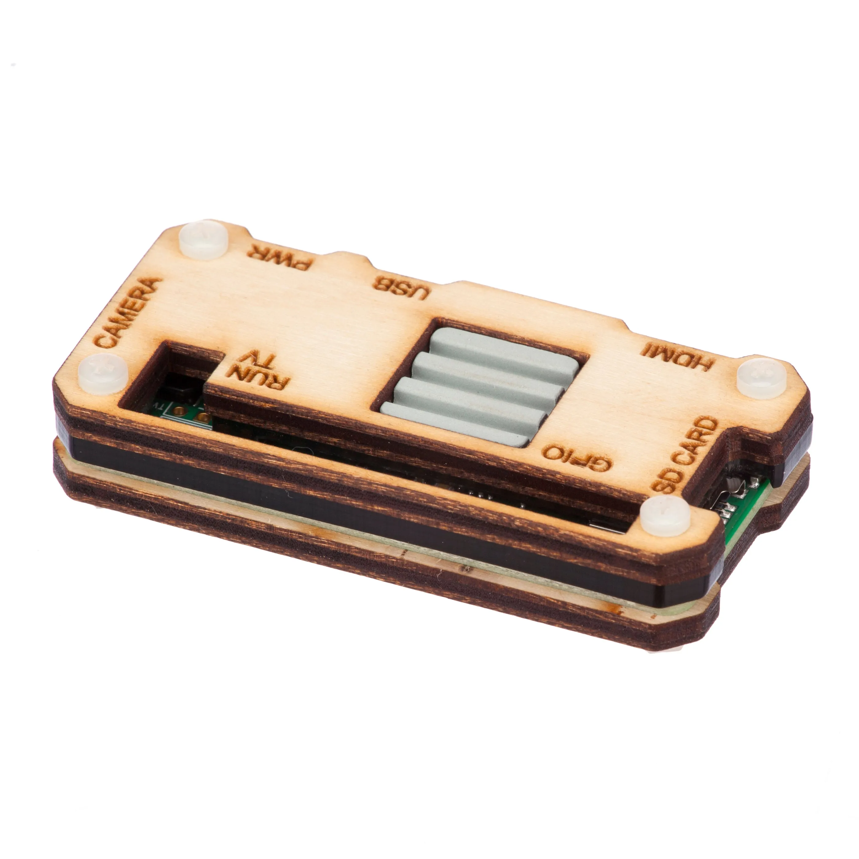 Raspberry Pi Zero W / Zero 2 W Case with Ceramic Heatsink - Light Wood