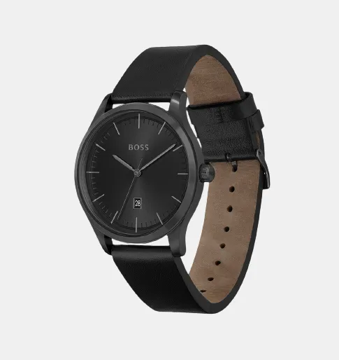 Reason Men Black Analog Leather Watch 1513977