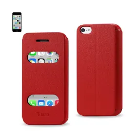 Reiko Fitting Case Lychee Pattern For Iphone5C Red