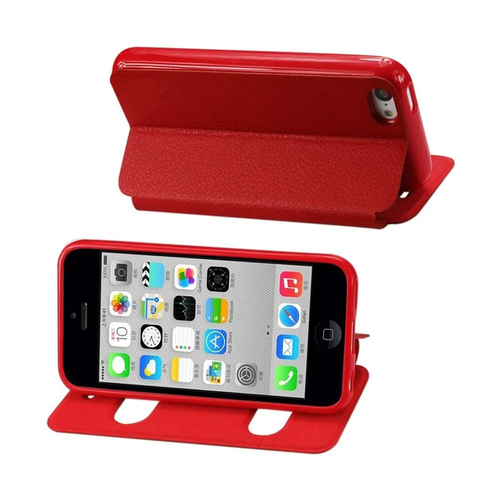 Reiko Fitting Case Lychee Pattern For Iphone5C Red