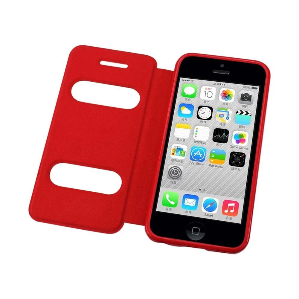 Reiko Fitting Case Lychee Pattern For Iphone5C Red