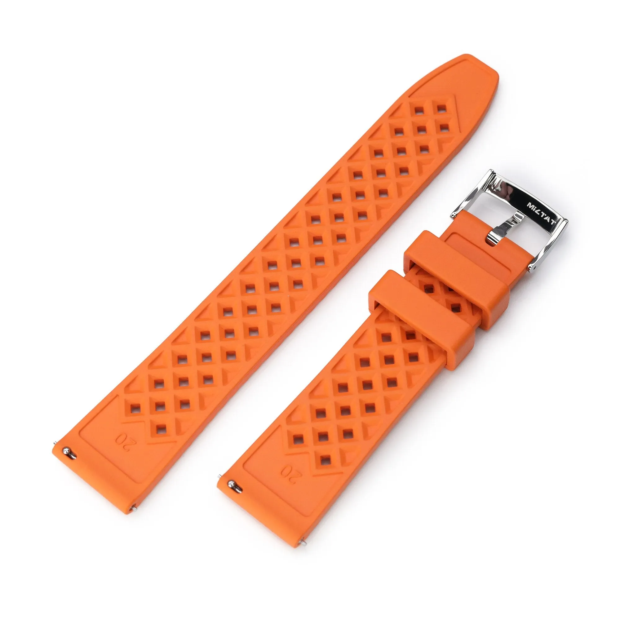 Rhombus Orange FKM Quick Release rubber watch strap, 20mm