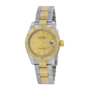 Rolex Lady Datejust 26mm Steel and 18K Yellow Gold Factory Set Diamond Bezel and Dial