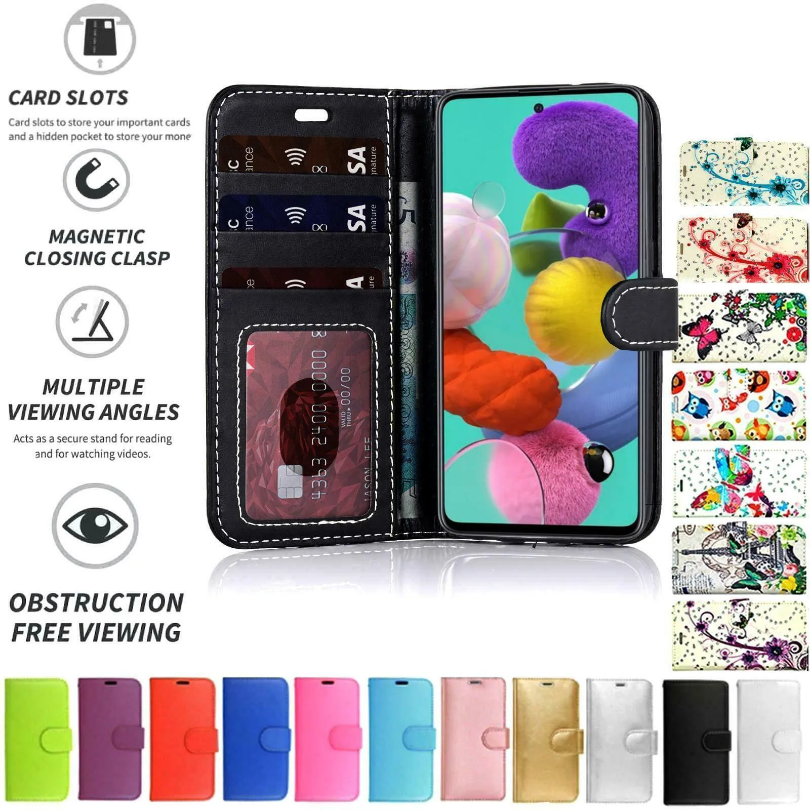 Samsung A20s Flip Folio Book Wallet Case