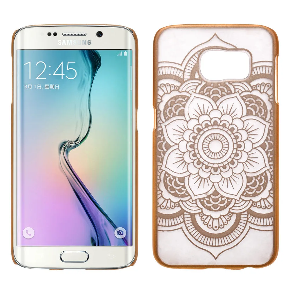 Samsung Galaxy S6 Edge Ultra Slim Damask Vintage Flower Case - Gold