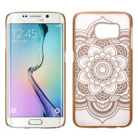 Samsung Galaxy S6 Edge Ultra Slim Damask Vintage Flower Case - Gold