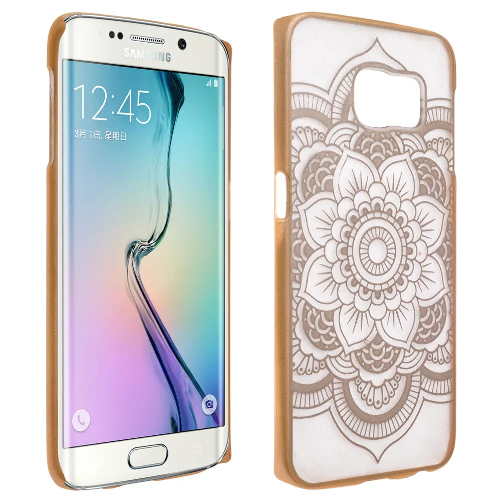 Samsung Galaxy S6 Edge Ultra Slim Damask Vintage Flower Case - Gold