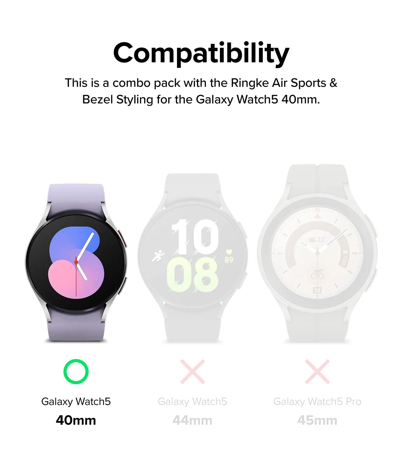 Samsung Galaxy Watch 5 40mm | Air Sports Bezel Combo Pack| Black   40-11