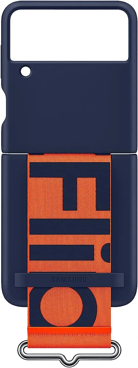 Samsung Galaxy Z Flip 3 Silicone Cover with Strap Navy - EF-GF711TNEGWW