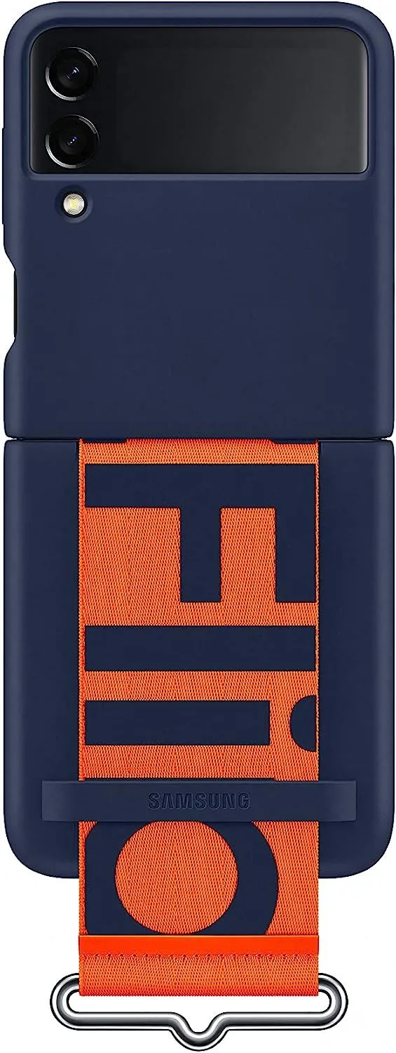 Samsung Galaxy Z Flip 3 Silicone Cover with Strap Navy - EF-GF711TNEGWW