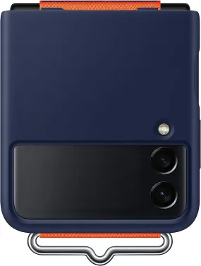 Samsung Galaxy Z Flip 3 Silicone Cover with Strap Navy - EF-GF711TNEGWW