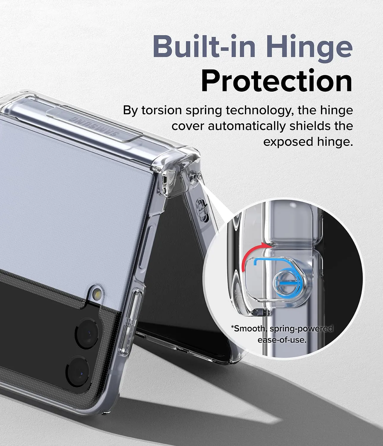 Samsung Galaxy Z Flip 4 Case Cover | Slim Hinge Series | Clear