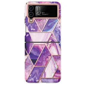 Samsung Galaxy Z Flip 4 Case | Slim Marble Shockproof Bumper Stylish Phone Cover |  Purple