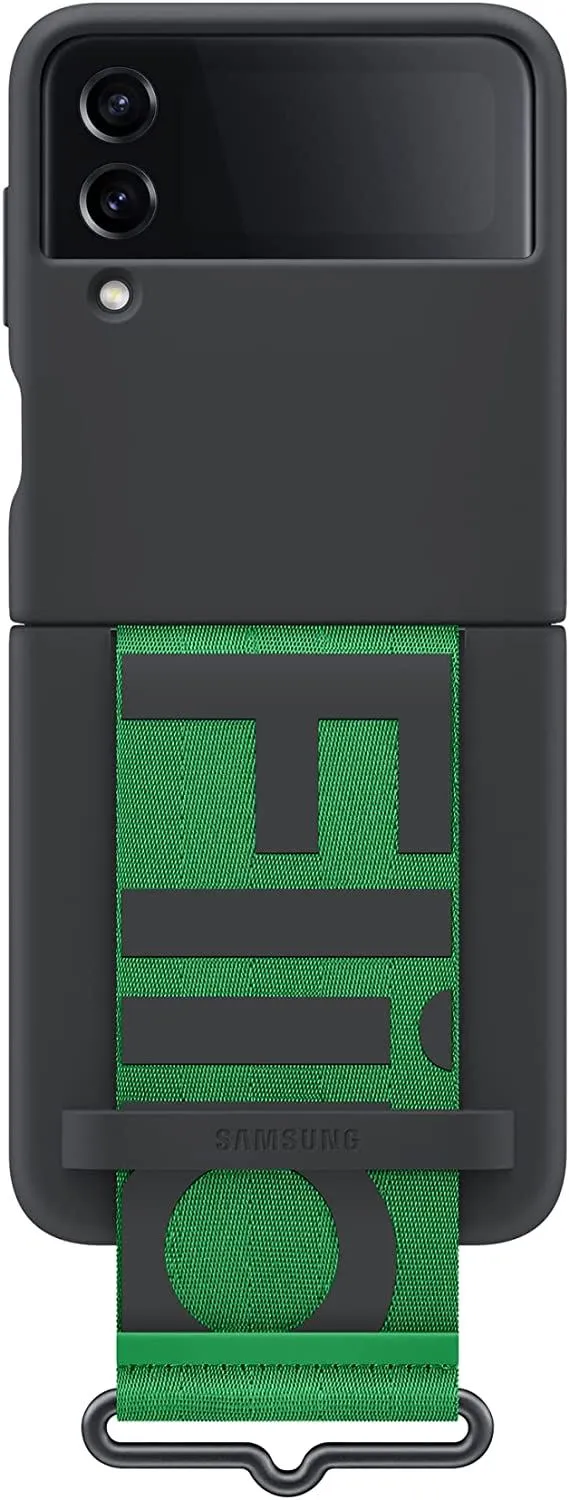 Samsung Galaxy Z Flip 4 Silicone Cover with Strap Black - EF-GF721TBEGWW