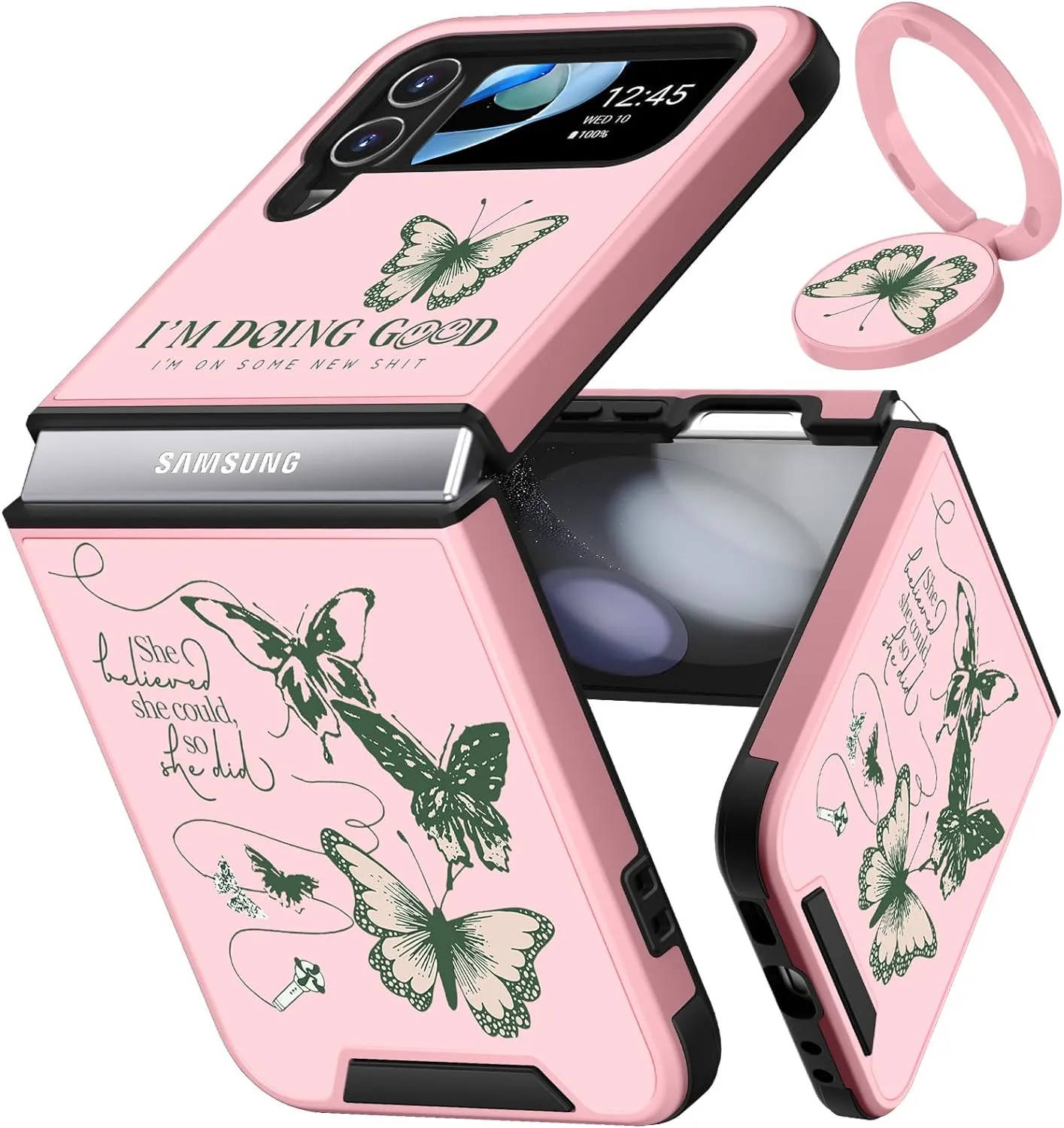 Samsung Galaxy Z Flip 5 Case Butterfly Women Girls Cute Phone Cover