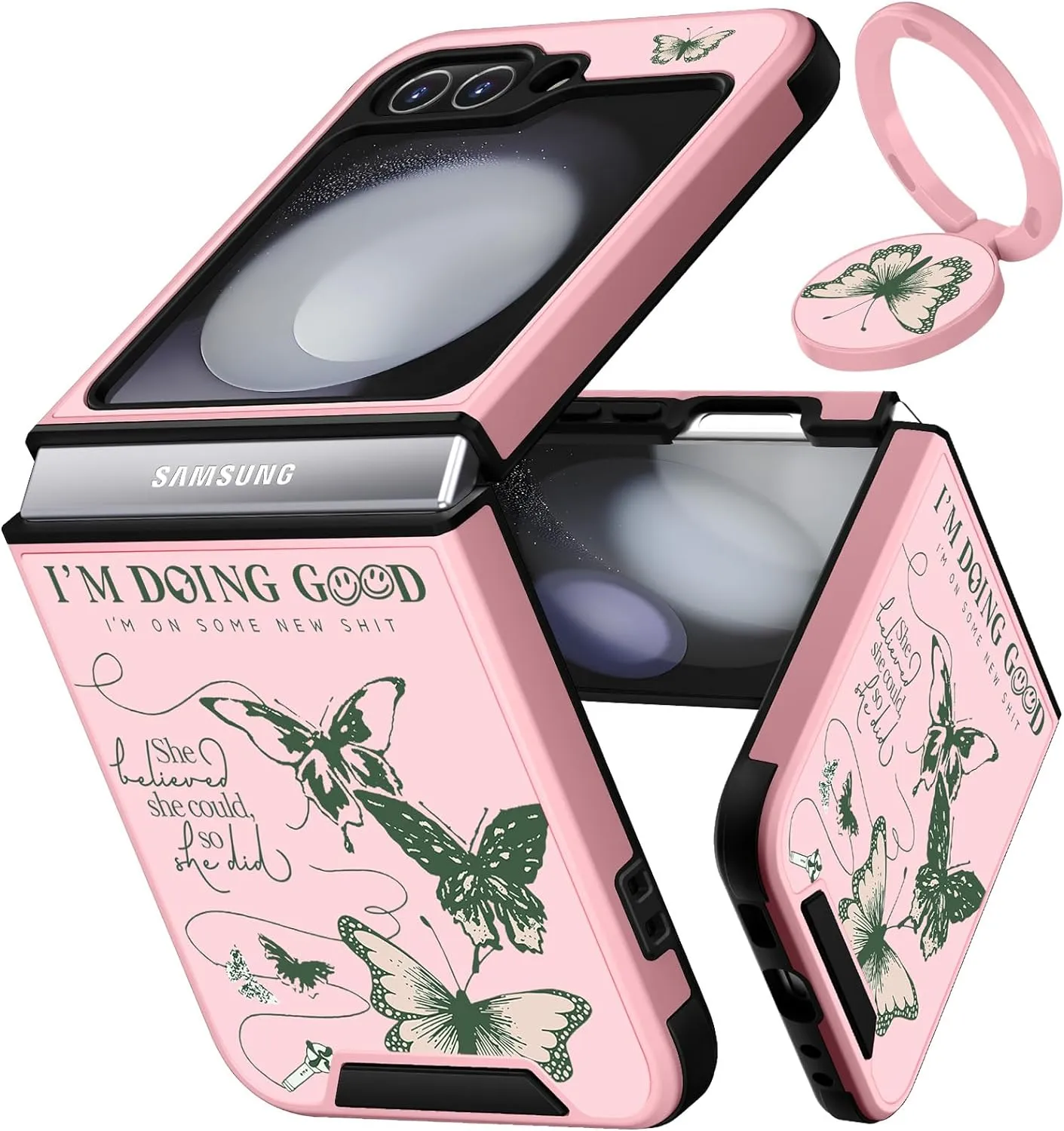 Samsung Galaxy Z Flip 5 Case Butterfly Women Girls Cute Phone Cover