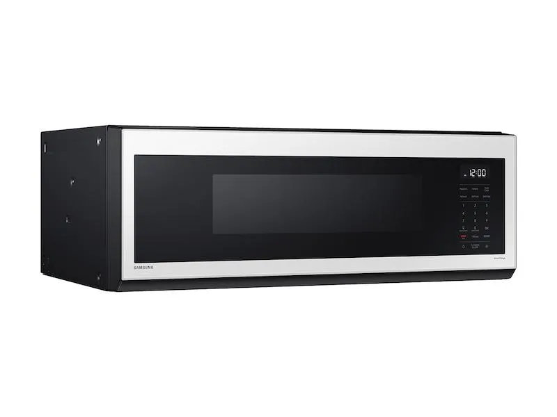 Samsung ME11CB751012AA 1.1 cu. ft. Bespoke Smart SLIM Over-the-Range Microwave with 400 CFM Hood Ventilation, Wi-Fi & Voice Control in White Glass