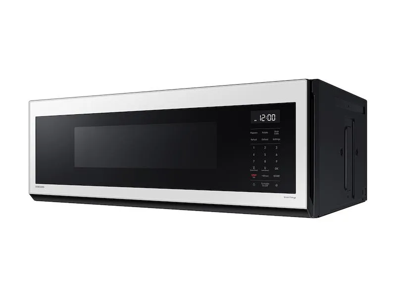 Samsung ME11CB751012AA 1.1 cu. ft. Bespoke Smart SLIM Over-the-Range Microwave with 400 CFM Hood Ventilation, Wi-Fi & Voice Control in White Glass