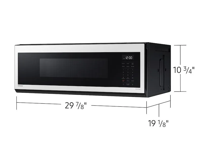 Samsung ME11CB751012AA 1.1 cu. ft. Bespoke Smart SLIM Over-the-Range Microwave with 400 CFM Hood Ventilation, Wi-Fi & Voice Control in White Glass