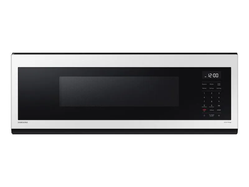 Samsung ME11CB751012AA 1.1 cu. ft. Bespoke Smart SLIM Over-the-Range Microwave with 400 CFM Hood Ventilation, Wi-Fi & Voice Control in White Glass