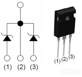 SCS230KE2, Sic Shottky Diode, 1200V, 15A/30A, Common Anode, TO220 Package