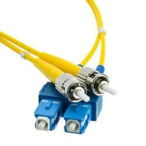 SC/ST Duplex Fiber Optic Patch Cable, OS2 9/125 Singlemode, Yellow Jacket, 3 meter (10 foot)