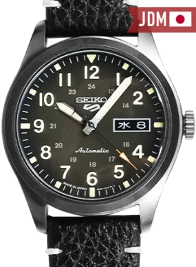 Seiko 5 Sports “Military Style” Black - Leather Ref. SBSA121