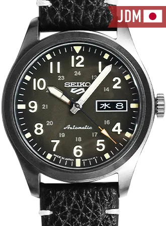 Seiko 5 Sports “Military Style” Black - Leather Ref. SBSA121