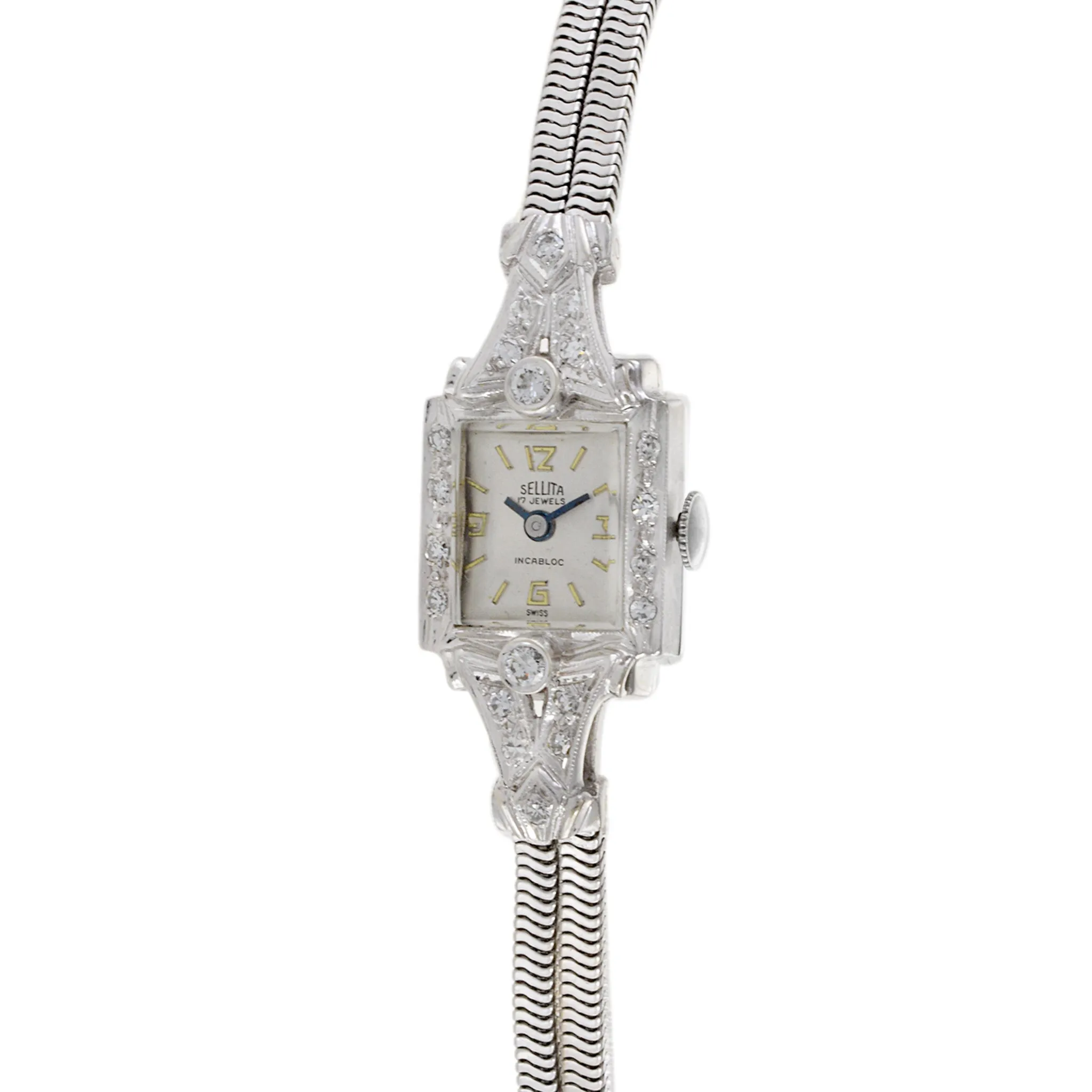 Sellita Cocktail Watch 14K White Gold and Diamonds