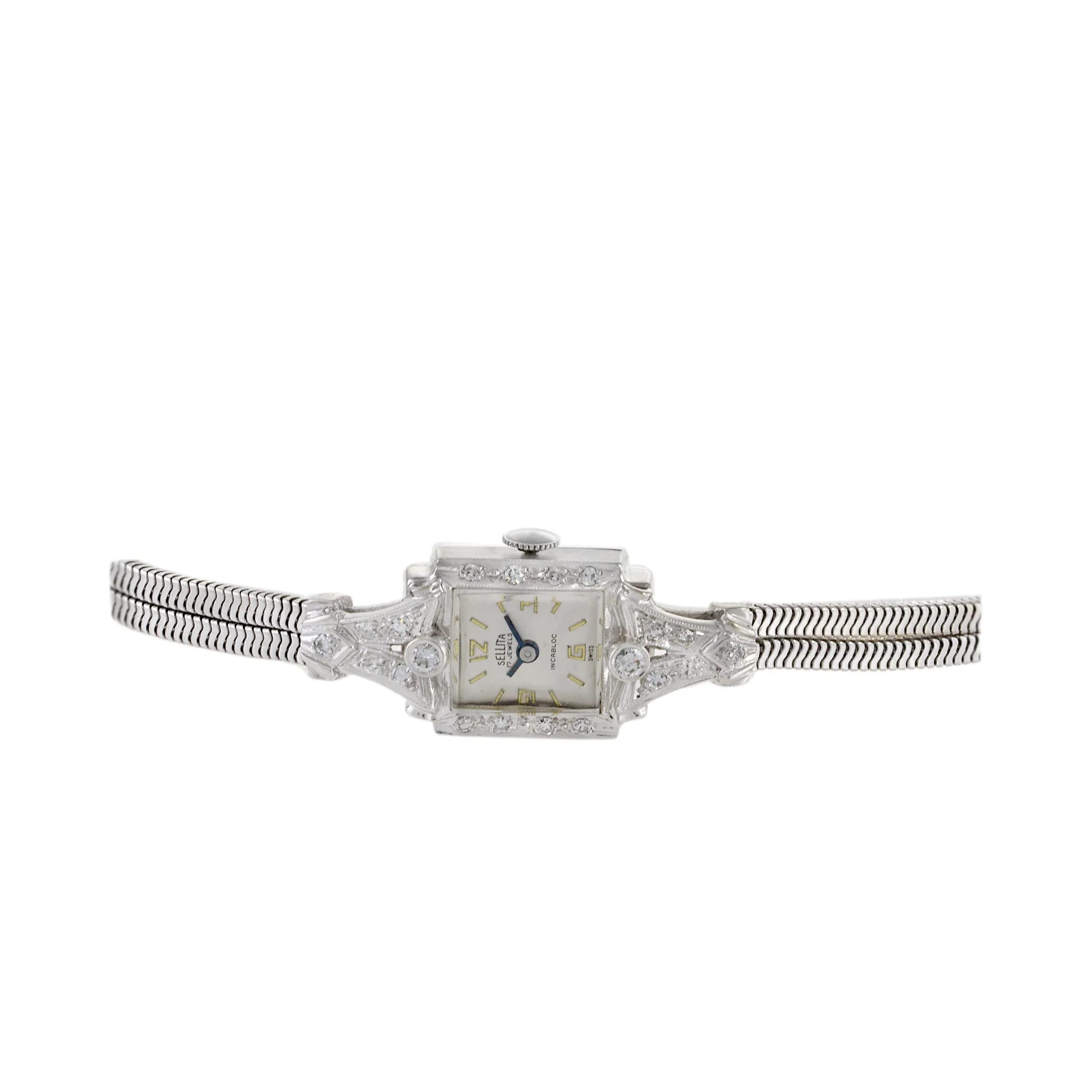 Sellita Cocktail Watch 14K White Gold and Diamonds