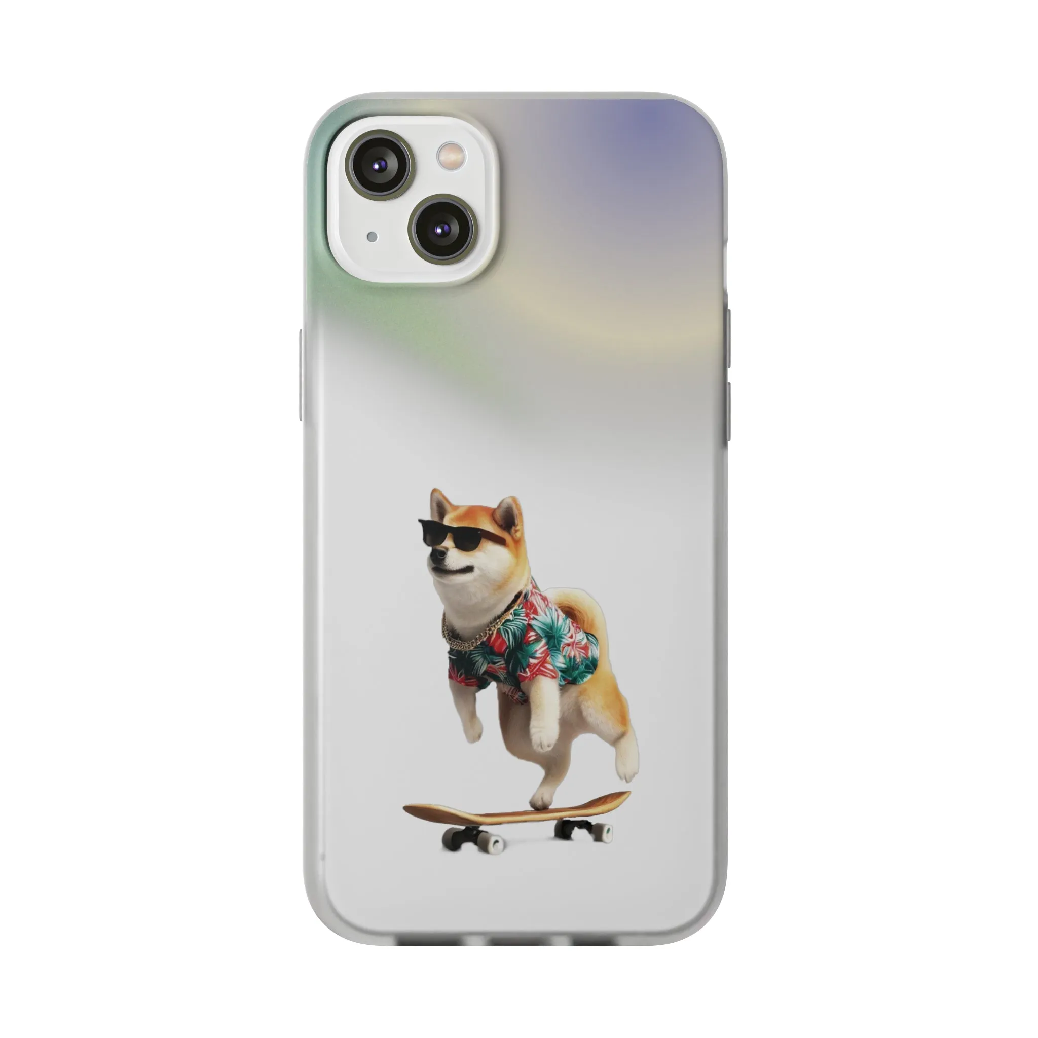 Shiba In Hawaiian Semi Clear Case for iPhone