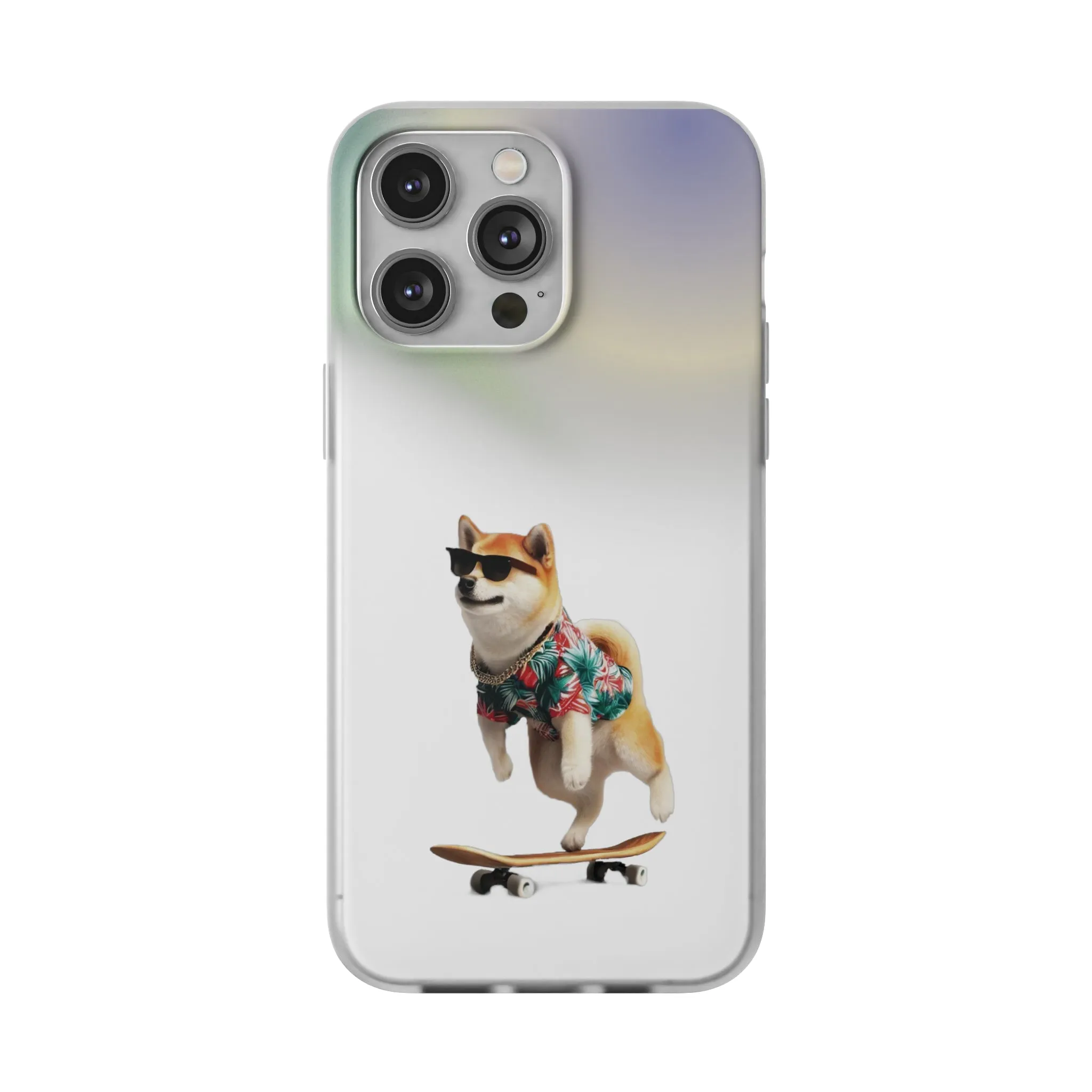 Shiba In Hawaiian Semi Clear Case for iPhone