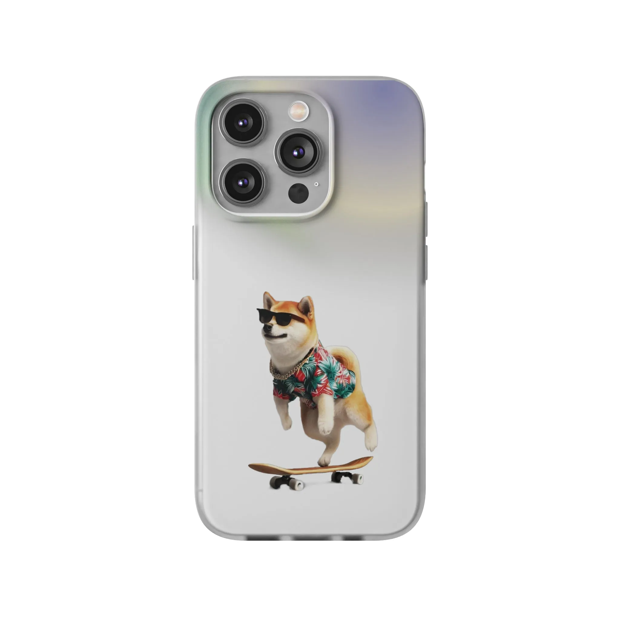 Shiba In Hawaiian Semi Clear Case for iPhone