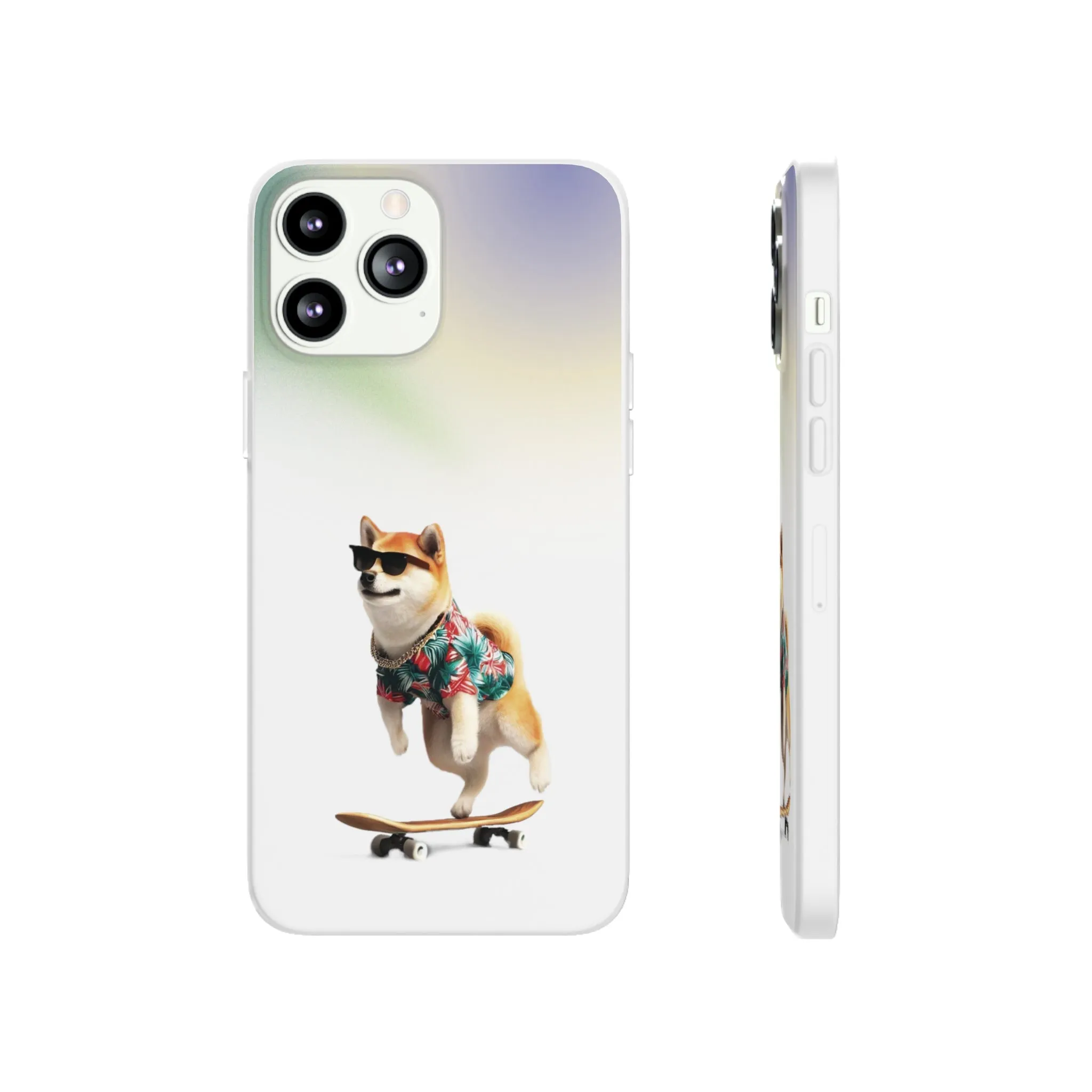 Shiba In Hawaiian Semi Clear Case for iPhone