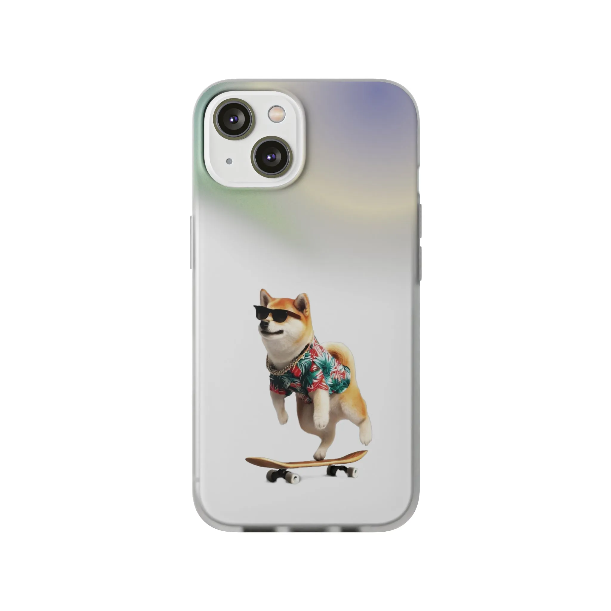 Shiba In Hawaiian Semi Clear Case for iPhone