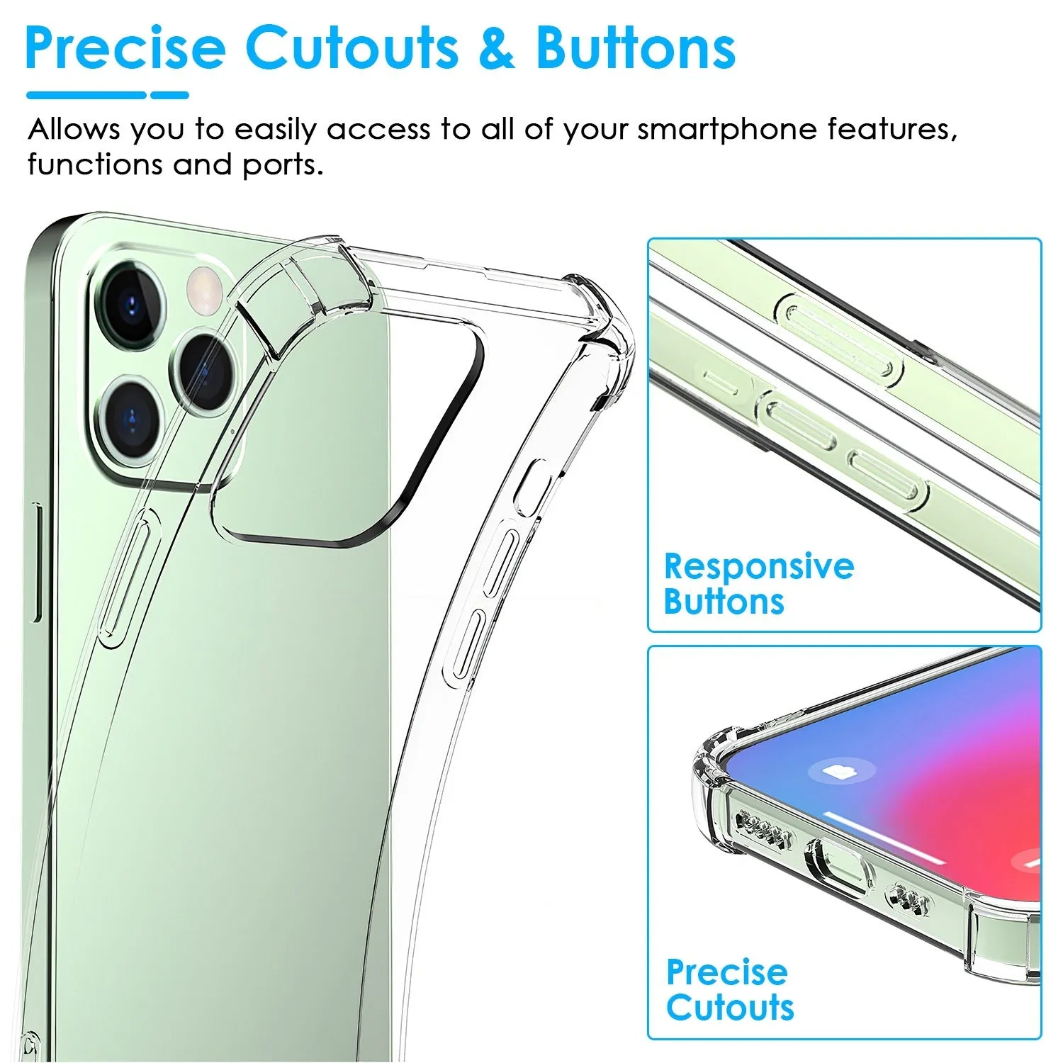 Shockproof Clear Phone Case Soft TPU Transparent Phone Cover