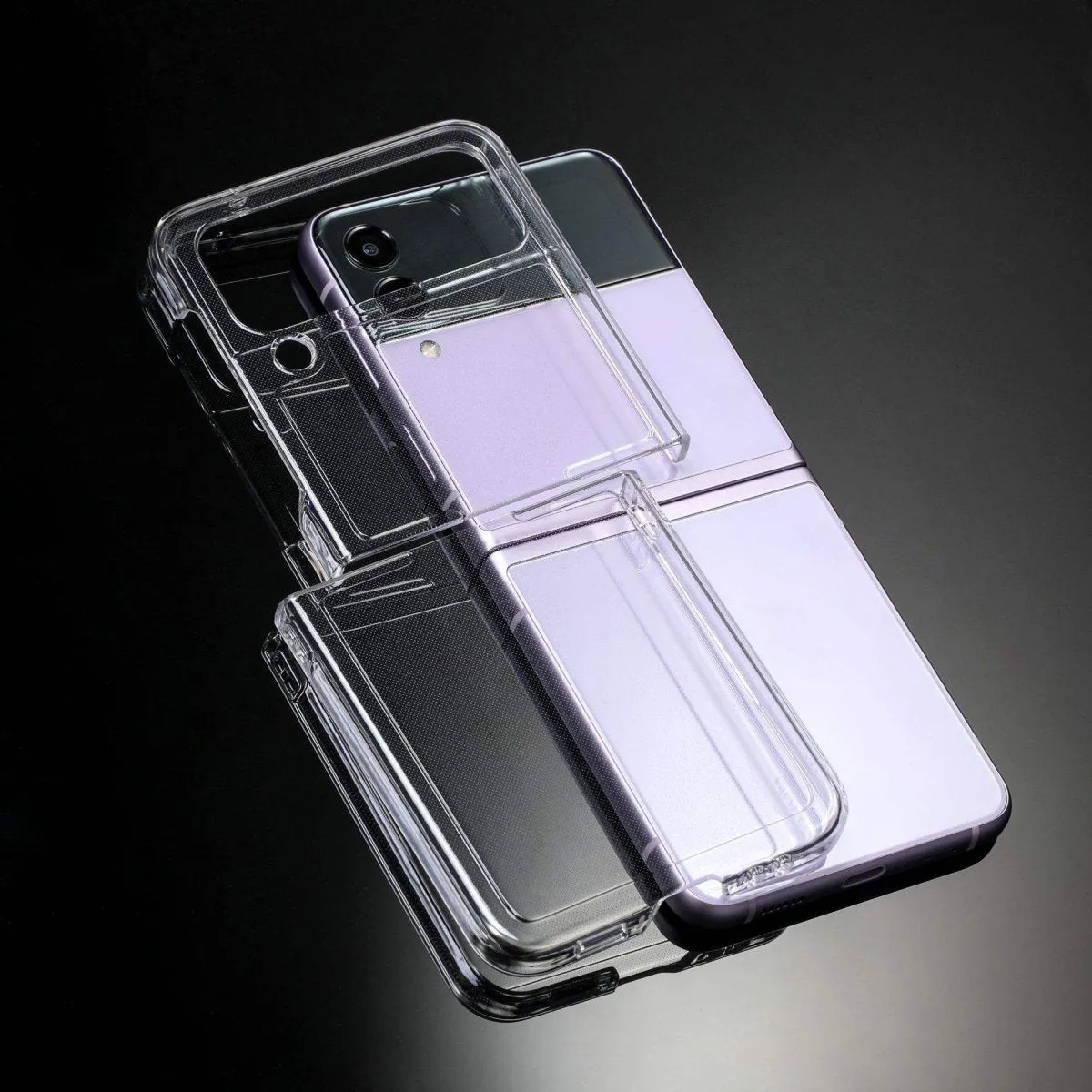 Shockproof Transparent PC Phone Case with Hinge Case Clear Phone Cover for Samsung Galaxy Z flip 4 5G