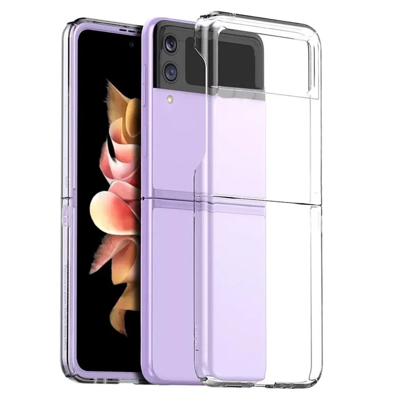 Shockproof Transparent PC Phone Case with Hinge Case Clear Phone Cover for Samsung Galaxy Z flip 4 5G