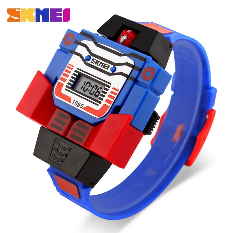 SKMEI Kids LED Digital Children Watch Cartoon Sports Watches Relogio Relojes Robot Transformation Toys Boys Wristwatches