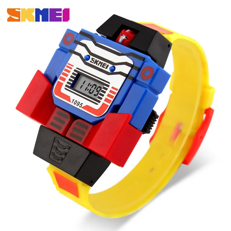 SKMEI Kids LED Digital Children Watch Cartoon Sports Watches Relogio Relojes Robot Transformation Toys Boys Wristwatches